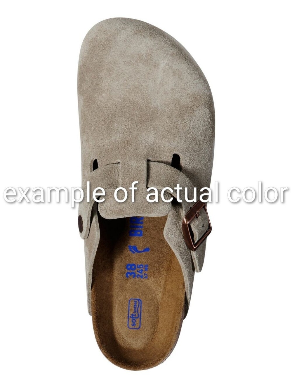 Womens 40 Birkenstock Boston Suede Clog Soft Footbed - Taupe - Picture 7 of 7